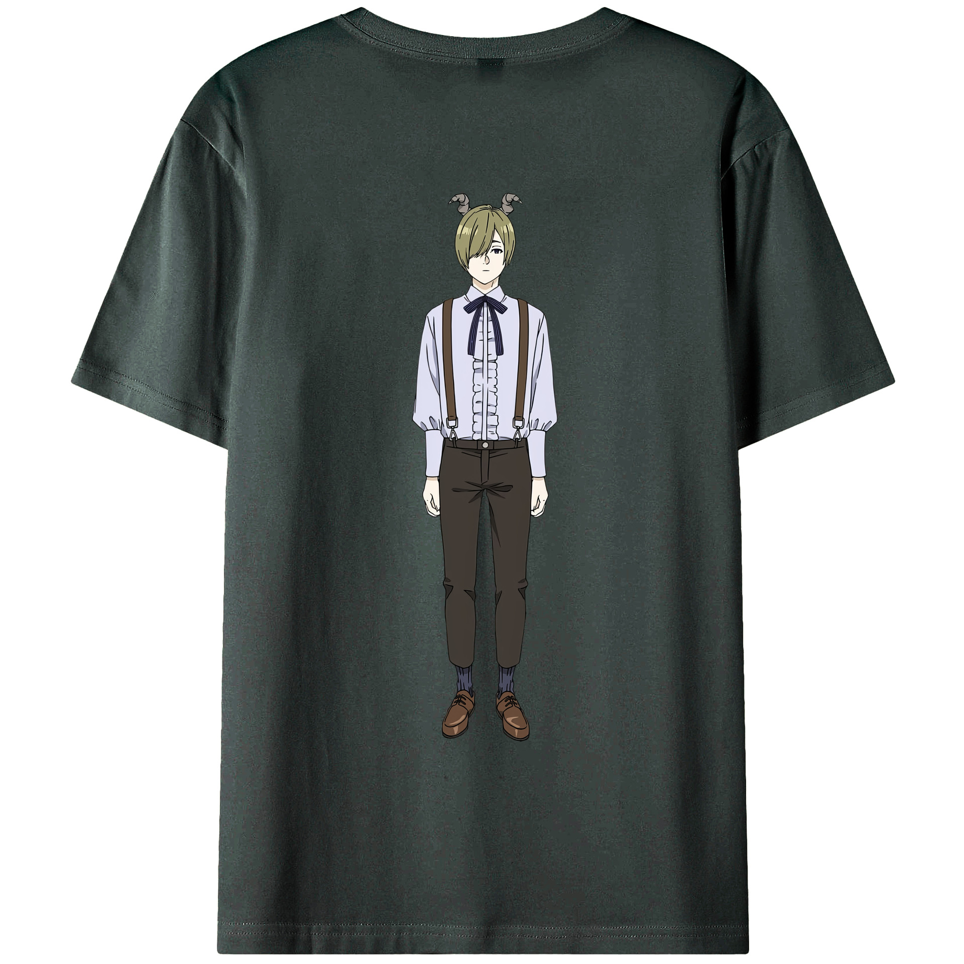 （画像用） 葬送のフリーレン Frieren 綿100％ メンズ半袖Tシャツ（バックプリント） 通気性